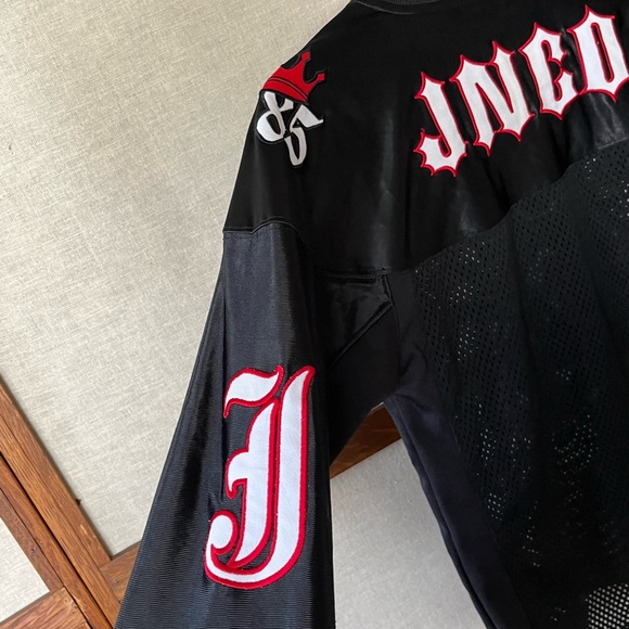 JNCO Vintage 90s Bulldog Embroidered Patch Hockey Jersey - Small - Picture 6 of 7